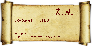 Körözsi Anikó névjegykártya