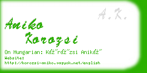 aniko korozsi business card